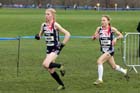 Annabel Mason and Bobby Clay during the junior womens BUPA Great Edinburgh Cross country.